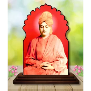 Car Dashboard/Table Top Swami Vivekananda Wooden Temple Photo Stand 3x4 Inches, Compact & Stylish Spiritual Display For Car, Home & Office (Pack Of 1) (F22480) Car Dashboard/Table Top Swami Vivekananda Wooden Temple Photo Stand 3x4 Inches, Compact & Stylish Spiritual Display For Car, Home & Office (Pack Of 1) (F22480)