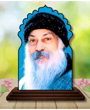 Car Dashboard/Table Top Osho Wooden Temple Photo Stand  3x4 Inches, Compact & Stylish Spiritual Display For Car, Home & Office (Pack Of 1) (F22481)