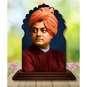 Car Dashboard/Table Top Swami Vivekananda Wooden Temple Photo Stand 3x4 Inches, Compact & Stylish Spiritual Display For Car, Home & Office (Pack Of 1) (F22485) Car Dashboard/Table Top Swami Vivekananda Wooden Temple Photo Stand 3x4 Inches, Compact & Stylish Spiritual Display For Car, Home & Office (Pack Of 1) (F22485)