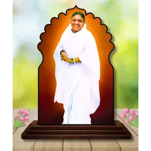 Car Dashboard/Table Top Mata Amritanandamayi Devi Wooden Temple Photo Stand 3x4 Inches, Compact & Stylish Spiritual Display For Car, Home & Office (Pack Of 1) (F22488) Car Dashboard/Table Top Mata Amritanandamayi Devi Wooden Temple Photo Stand 3x4 Inches, Compact & Stylish Spiritual Display For Car, Home & Office (Pack Of 1) (F22488)