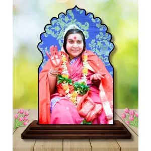 Car Dashboard/Table Top Shri Mataji Nirmala Devi Wooden Temple Photo Stand 3x4 Inches, Compact & Stylish Spiritual Display For Car, Home & Office (Pack Of 1) (F22490) Car Dashboard/Table Top Shri Mataji Nirmala Devi Wooden Temple Photo Stand 3x4 Inches, Compact & Stylish Spiritual Display For Car, Home & Office (Pack Of 1) (F22490)
