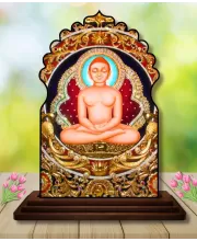 Car Dashboard/Table Top Sri Mahabir  Wooden Temple Photo Stand  3x4 Inches, Compact & Stylish Spiritual Display For Car, Home & Office (Pack Of 1) (F22493)