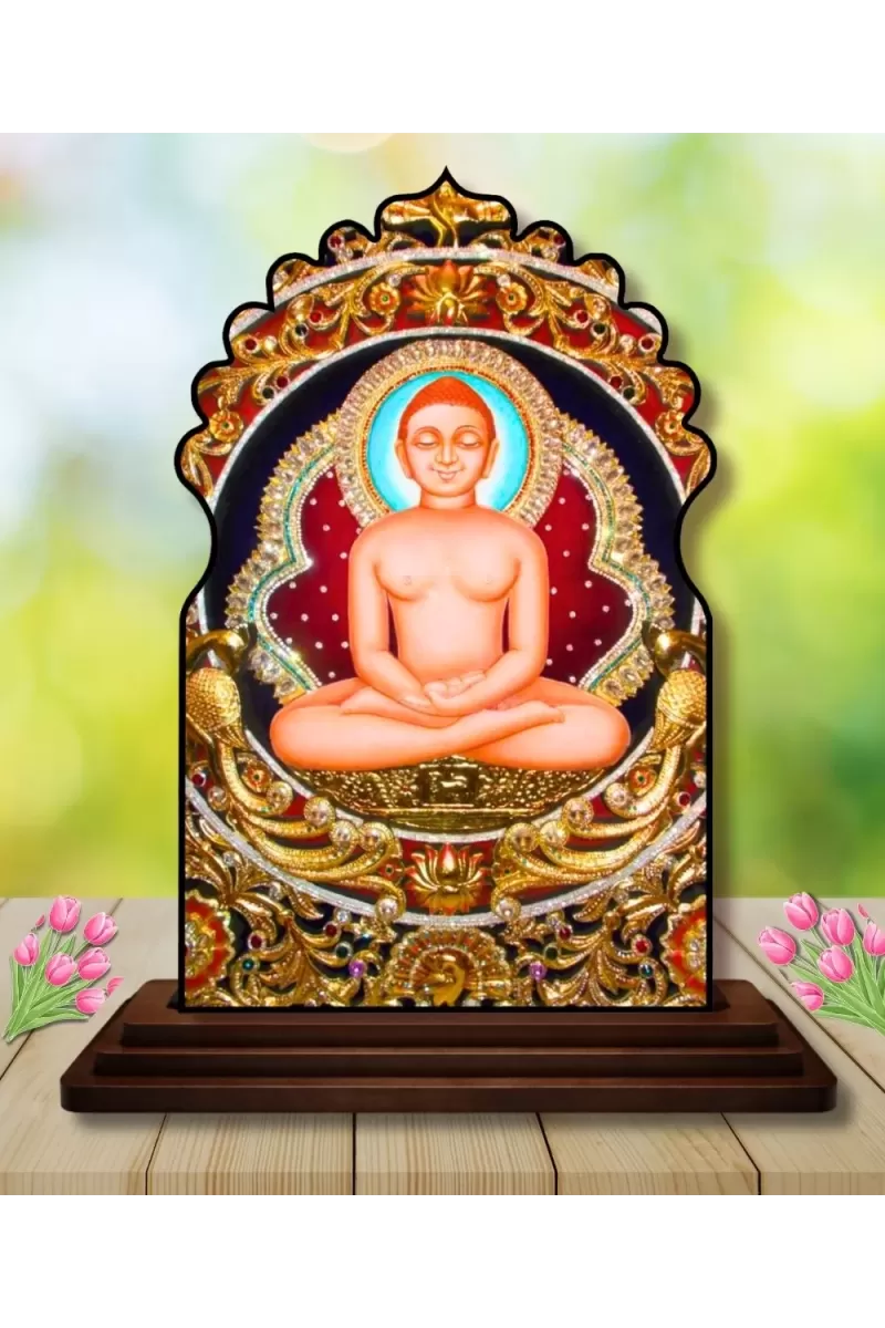 Car Dashboard/Table Top Sri Mahabir  Wooden Temple Photo Stand  3x4 Inches, Compact & Stylish Spiritual Display For Car, Home & Office (Pack Of 1) (F22493)