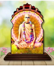 Car Dashboard/Table Top Srila Bhaktisiddhanta Saraswati Thakura Wooden Temple Photo Stand  3x4 Inches, Compact & Stylish Spiritual Display For Car, Home & Office (Pack Of 1) (F22499)