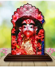 Car Dashboard/Table Top Tara Maa Wooden Temple Photo Stand  3x4 Inches, Compact & Stylish Spiritual Display For Car, Home & Office (Pack Of 1) (F22503)