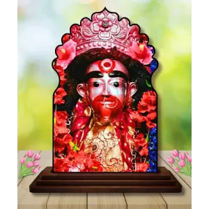 Car Dashboard/Table Top Tara Maa Wooden Temple Photo Stand 3x4 Inches, Compact & Stylish Spiritual Display For Car, Home & Office (Pack Of 1) (F22503) Car Dashboard/Table Top Tara Maa Wooden Temple Photo Stand 3x4 Inches, Compact & Stylish Spiritual Display For Car, Home & Office (Pack Of 1) (F22503)