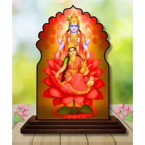 Car Dashboard/Table Top Lord Vishnu Lakshmi Wooden Temple Photo Stand 3x4 Inches, Compact & Stylish Spiritual Display For Car, Home & Office (Pack Of 1) (F22507) Car Dashboard/Table Top Lord Vishnu Lakshmi Wooden Temple Photo Stand 3x4 Inches, Compact & Stylish Spiritual Display For Car, Home & Office (Pack Of 1) (F22507)