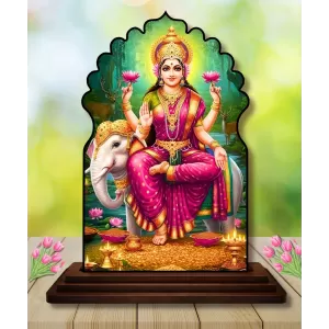 Car Dashboard/Table Top Goddess Lakshmi Wooden Temple Photo Stand 3x4 Inches, Compact & Stylish Spiritual Display For Car, Home & Office (Pack Of 1) (F22511) Car Dashboard/Table Top Goddess Lakshmi Wooden Temple Photo Stand 3x4 Inches, Compact & Stylish Spiritual Display For Car, Home & Office (Pack Of 1) (F22511)