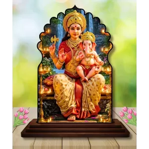 Car Dashboard/Table Top Goddess Lakshmi Wooden Temple Photo Stand 3x4 Inches, Compact & Stylish Spiritual Display For Car, Home & Office (Pack Of 1) (F22514) Car Dashboard/Table Top Goddess Lakshmi Wooden Temple Photo Stand 3x4 Inches, Compact & Stylish Spiritual Display For Car, Home & Office (Pack Of 1) (F22514)