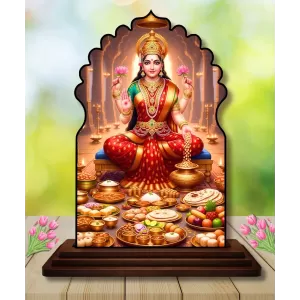 Car Dashboard/Table Top Goddess Lakshmi Wooden Temple Photo Stand 3x4 Inches, Compact & Stylish Spiritual Display For Car, Home & Office (Pack Of 1) (F22520) Car Dashboard/Table Top Goddess Lakshmi Wooden Temple Photo Stand 3x4 Inches, Compact & Stylish Spiritual Display For Car, Home & Office (Pack Of 1) (F22520)
