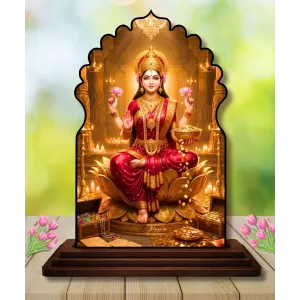 Car Dashboard/Table Top Goddess Lakshmi Wooden Temple Photo Stand 3x4 Inches, Compact & Stylish Spiritual Display For Car, Home & Office (Pack Of 1) (F22529) Car Dashboard/Table Top Goddess Lakshmi Wooden Temple Photo Stand 3x4 Inches, Compact & Stylish Spiritual Display For Car, Home & Office (Pack Of 1) (F22529)