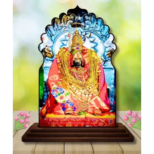 Car Dashboard/Table Top Tulja Bhavani Maa Wooden Temple Photo Stand 3x4 Inches, Compact & Stylish Spiritual Display For Car, Home & Office (Pack Of 1) (F22549) Car Dashboard/Table Top Tulja Bhavani Maa Wooden Temple Photo Stand 3x4 Inches, Compact & Stylish Spiritual Display For Car, Home & Office (Pack Of 1) (F22549)