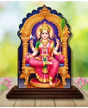 Car Dashboard/Table Top Lalita Tripura Sundari Wooden Temple Photo Stand  3x4 Inches, Compact & Stylish Spiritual Display For Car, Home & Office (Pack Of 1) (F22535)