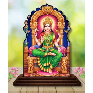 Car Dashboard/Table Top Sri Matha Bhuvaneshwari Amman Wooden Temple Photo Stand 3x4 Inches, Compact & Stylish Spiritual Display For Car, Home & Office (Pack Of 1) (F22536) Car Dashboard/Table Top Sri Matha Bhuvaneshwari Amman Wooden Temple Photo Stand 3x4 Inches, Compact & Stylish Spiritual Display For Car, Home & Office (Pack Of 1) (F22536)