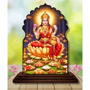 Car Dashboard/Table Top Goddess Lakshmi Wooden Temple Photo Stand 3x4 Inches, Compact & Stylish Spiritual Display For Car, Home & Office (Pack Of 1) (F22538) Car Dashboard/Table Top Goddess Lakshmi Wooden Temple Photo Stand 3x4 Inches, Compact & Stylish Spiritual Display For Car, Home & Office (Pack Of 1) (F22538)
