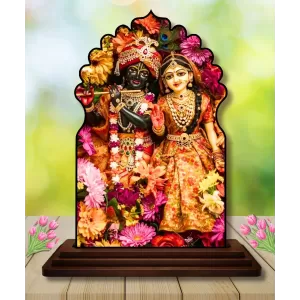 Car Dashboard/Table Top Radha Krishna Wooden Temple Photo Stand 3x4 Inches, Compact & Stylish Spiritual Display For Car, Home & Office (Pack Of 1) (F22540) Car Dashboard/Table Top Radha Krishna Wooden Temple Photo Stand 3x4 Inches, Compact & Stylish Spiritual Display For Car, Home & Office (Pack Of 1) (F22540)