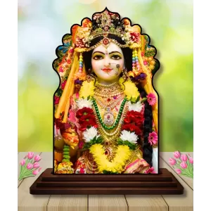 Car Dashboard/Table Top Radha Wooden Temple Photo Stand 3x4 Inches, Compact & Stylish Spiritual Display For Car, Home & Office (Pack Of 1) (F22541) Car Dashboard/Table Top Radha Wooden Temple Photo Stand 3x4 Inches, Compact & Stylish Spiritual Display For Car, Home & Office (Pack Of 1) (F22541)