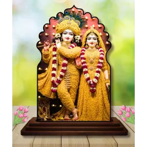 Car Dashboard/Table Top Radha Krishna Wooden Temple Photo Stand 3x4 Inches, Compact & Stylish Spiritual Display For Car, Home & Office (Pack Of 1) (F22542) Car Dashboard/Table Top Radha Krishna Wooden Temple Photo Stand 3x4 Inches, Compact & Stylish Spiritual Display For Car, Home & Office (Pack Of 1) (F22542)