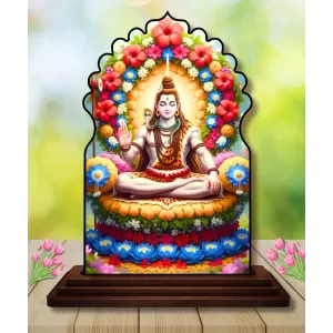 Car Dashboard/Table Top Lord Shiva Wooden Temple Photo Stand 3x4 Inches, Compact & Stylish Spiritual Display For Car, Home & Office (Pack Of 1) (F22543) Car Dashboard/Table Top Lord Shiva Wooden Temple Photo Stand 3x4 Inches, Compact & Stylish Spiritual Display For Car, Home & Office (Pack Of 1) (F22543)