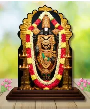 Car Dashboard/Table Top Lord Balaji Wooden Temple Photo Stand  3x4 Inches, Compact & Stylish Spiritual Display For Car, Home & Office (Pack Of 1) (F22547)