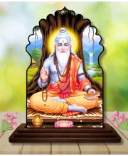 Car Dashboard/Table Top Vyasa Maharshi Wooden Temple Photo Stand  3x4 Inches, Compact & Stylish Spiritual Display For Car, Home & Office (Pack Of 1) (F22550)