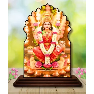 Car Dashboard/Table Top Goddess Lakshmi Wooden Temple Photo Stand 3x4 Inches, Compact & Stylish Spiritual Display For Car, Home & Office (Pack Of 1) (F22552) Car Dashboard/Table Top Goddess Lakshmi Wooden Temple Photo Stand 3x4 Inches, Compact & Stylish Spiritual Display For Car, Home & Office (Pack Of 1) (F22552)