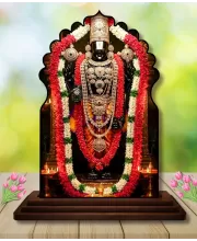 Car Dashboard/Table Top Lord Balaji Wooden Temple Photo Stand  3x4 Inches, Compact & Stylish Spiritual Display For Car, Home & Office (Pack Of 1) (F22560)
