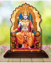 Car Dashboard/Table Top Lord Rama Wooden Temple Photo Stand  3x4 Inches, Compact & Stylish Spiritual Display For Car, Home & Office (Pack Of 1) (F22564)