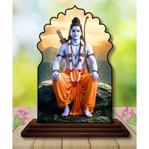 Car Dashboard/Table Top Lord Rama Wooden Temple Photo Stand 3x4 Inches, Compact & Stylish Spiritual Display For Car, Home & Office (Pack Of 1) (F22565) Car Dashboard/Table Top Lord Rama Wooden Temple Photo Stand 3x4 Inches, Compact & Stylish Spiritual Display For Car, Home & Office (Pack Of 1) (F22565)