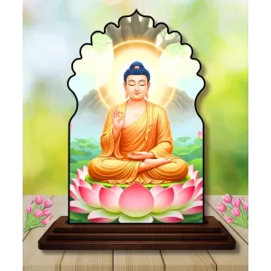 Car Dashboard/Table Top Serene Buddha Wooden Temple Photo Stand 3x4 Inches, Compact & Stylish Spiritual Display For Car, Home & Office (Pack Of 1) (F22567) Car Dashboard/Table Top Serene Buddha Wooden Temple Photo Stand 3x4 Inches, Compact & Stylish Spiritual Display For Car, Home & Office (Pack Of 1) (F22567)