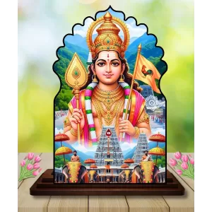 Car Dashboard/Table Top Lord Murugan Wooden Temple Photo Stand 3x4 Inches, Compact & Stylish Spiritual Display For Car, Home & Office (Pack Of 1) (F22569) Car Dashboard/Table Top Lord Murugan Wooden Temple Photo Stand 3x4 Inches, Compact & Stylish Spiritual Display For Car, Home & Office (Pack Of 1) (F22569)