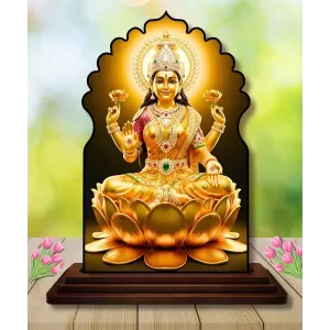Car Dashboard/Table Top Goddess Lakshmi Wooden Temple Photo Stand 3x4 Inches, Compact & Stylish Spiritual Display For Car, Home & Office (Pack Of 1) (F22573) Car Dashboard/Table Top Goddess Lakshmi Wooden Temple Photo Stand 3x4 Inches, Compact & Stylish Spiritual Display For Car, Home & Office (Pack Of 1) (F22573)