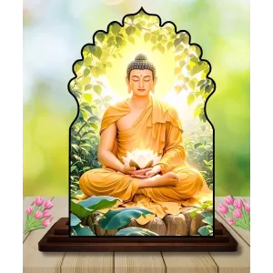 Car Dashboard/Table Top Serene Buddha Wooden Temple Photo Stand 3x4 Inches, Compact & Stylish Spiritual Display For Car, Home & Office (Pack Of 1) (F22576) Car Dashboard/Table Top Serene Buddha Wooden Temple Photo Stand 3x4 Inches, Compact & Stylish Spiritual Display For Car, Home & Office (Pack Of 1) (F22576)