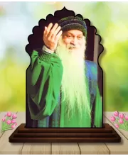 Car Dashboard/Table Top Osho Wooden Temple Photo Stand  3x4 Inches, Compact & Stylish Spiritual Display For Car, Home & Office (Pack Of 1) (F22577)
