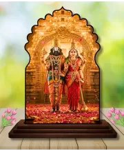 Car Dashboard/Table Top Lord Balaji Wooden Temple Photo Stand  3x4 Inches, Compact & Stylish Spiritual Display For Car, Home & Office (Pack Of 1) (F22585)