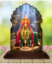 Car Dashboard/Table Top Jyotjirlingam Wooden Temple Photo Stand  3x4 Inches, Compact & Stylish Spiritual Display For Car, Home & Office (Pack Of 1) (F22593)