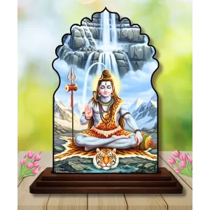Car Dashboard/Table Top Lord Shiva Wooden Temple Photo Stand 3x4 Inches, Compact & Stylish Spiritual Display For Car, Home & Office (Pack Of 1) (F22598) Car Dashboard/Table Top Lord Shiva Wooden Temple Photo Stand 3x4 Inches, Compact & Stylish Spiritual Display For Car, Home & Office (Pack Of 1) (F22598)