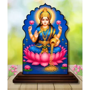 Car Dashboard/Table Top Goddess Lakshmi Wooden Temple Photo Stand 3x4 Inches, Compact & Stylish Spiritual Display For Car, Home & Office (Pack Of 1) (F22602) Car Dashboard/Table Top Goddess Lakshmi Wooden Temple Photo Stand 3x4 Inches, Compact & Stylish Spiritual Display For Car, Home & Office (Pack Of 1) (F22602)
