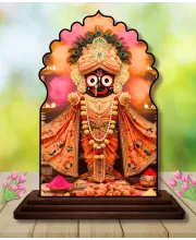 Car Dashboard/Table Top Lord Jagannath Wooden Temple Photo Stand  3x4 Inches, Compact & Stylish Spiritual Display For Car, Home & Office (Pack Of 1) (F22608)