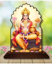Car Dashboard/Table Top Lord Vishnu Wooden Temple Photo Stand  3x4 Inches, Compact & Stylish Spiritual Display For Car, Home & Office (Pack Of 1) (F22611)