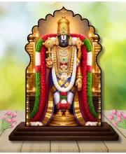 Car Dashboard/Table Top Lord Balaji Wooden Temple Photo Stand  3x4 Inches, Compact & Stylish Spiritual Display For Car, Home & Office (Pack Of 1) (F22614)