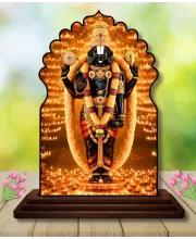 Car Dashboard/Table Top Ram Lalla  Wooden Temple Photo Stand  3x4 Inches, Compact & Stylish Spiritual Display For Car, Home & Office (Pack Of 1) (F22616)