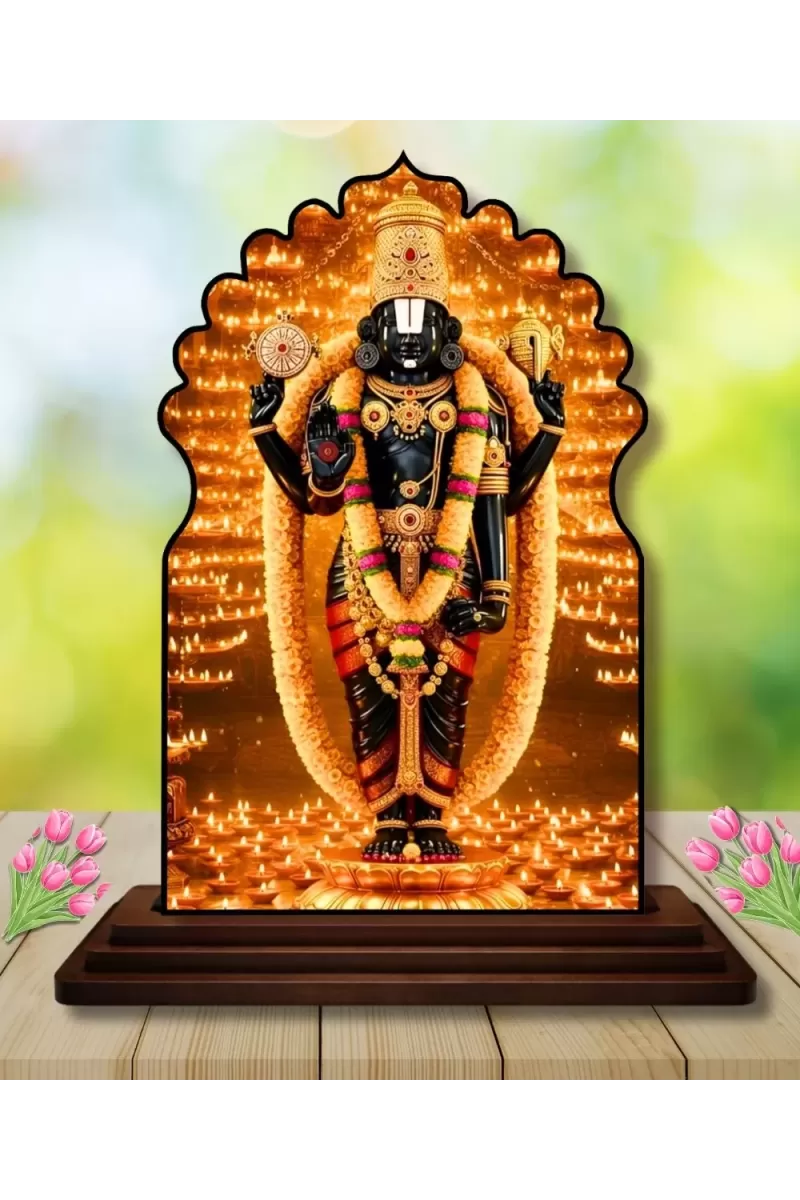 Car Dashboard/Table Top Ram Lalla  Wooden Temple Photo Stand  3x4 Inches, Compact & Stylish Spiritual Display For Car, Home & Office (Pack Of 1) (F22616)