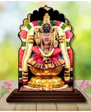 Car Dashboard/Table Top Goddess Padmavati  Wooden Temple Photo Stand  3x4 Inches, Compact & Stylish Spiritual Display For Car, Home & Office (Pack Of 1) (F22618)