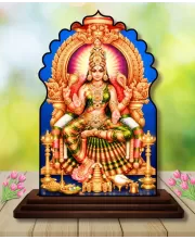 Car Dashboard/Table Top  Sri Matha Bhuvaneshwari  Wooden Temple Photo Stand  3x4 Inches, Compact & Stylish Spiritual Display For Car, Home & Office (Pack Of 1) (F22620)