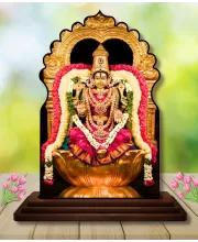 Car Dashboard/Table Top Goddess Amman Tanjore Wooden Temple Photo Stand  3x4 Inches, Compact & Stylish Spiritual Display For Car, Home & Office (Pack Of 1) (F22621)