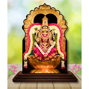 Car Dashboard/Table Top Goddess Amman Tanjore Wooden Temple Photo Stand 3x4 Inches, Compact & Stylish Spiritual Display For Car, Home & Office (Pack Of 1) (F22621) Car Dashboard/Table Top Goddess Amman Tanjore Wooden Temple Photo Stand 3x4 Inches, Compact & Stylish Spiritual Display For Car, Home & Office (Pack Of 1) (F22621)