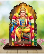 Car Dashboard/Table Top Lord Murugan Wooden Temple Photo Stand  3x4 Inches, Compact & Stylish Spiritual Display For Car, Home & Office (Pack Of 1) (F22624)