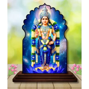 Car Dashboard/Table Top Lord Murugan Wooden Temple Photo Stand 3x4 Inches, Compact & Stylish Spiritual Display For Car, Home & Office (Pack Of 1) (F22625) Car Dashboard/Table Top Lord Murugan Wooden Temple Photo Stand 3x4 Inches, Compact & Stylish Spiritual Display For Car, Home & Office (Pack Of 1) (F22625)