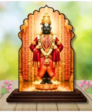 Car Dashboard/Table Top Ram Lalla Wooden Temple Photo Stand  3x4 Inches, Compact & Stylish Spiritual Display For Car, Home & Office (Pack Of 1) (F22626)